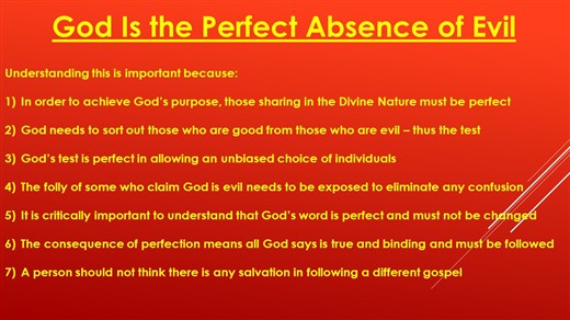 God Perfect Absence of Evil